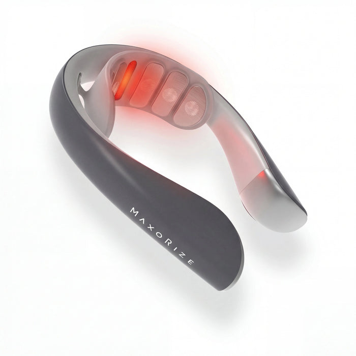 MaxoRize Professional X Slate Grey with red light therapy activated